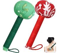 Massage Hammer,Lymphatic Drainage Hammer,Lymphatic Drainage Hammer For Body,Wormwood Massage Hammer With Massage Tool For Back Pain Relief,Muscle Relaxation Meridian Activation (GRE+RED)