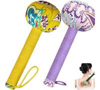Massage Hammer,Lymphatic Drainage Hammer,Lymphatic Drainage Hammer For Body,Wormwood Massage Hammer With Massage Tool For Back Pain Relief,Muscle Relaxation Meridian Activation (YEL+PUR)