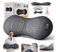 Massage Lombaire Thérapie Du Dos 3 En 1, Masseur Lombaire Et Sciatique Avec Chauffage Et Vibrations, Soutien Dorsal Ergonomique, Alignement De La Colonne Vertébrale, Sommeil (Gris Foncé)