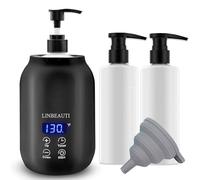 Massage Oil Warmer with Two Oil Bottle Dispenser, Lotion Bottle Warmer Dispenser Heater, Smart Touch Key Electric Warm Lotion Dispenser, Lube Gel Cream Warmer for Home Pro Salon Spa Massage (black)