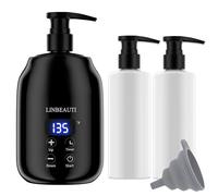 Massage Oil Warmer with Two Oil Bottle Dispenser, Lotion Bottle Warmer Dispenser Heater, Smart Touch Key Electric Warm Lotion Dispenser, Lube Gel Cream Warmer for Home Pro Salon Spa Massage (black)