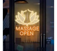 Massage ouvert LED 3D gravé néon signe USB luminosité réglable salon bars coiffeurs pub mariage fête salon réunions salle de jeu homme grotte noël art décor mural