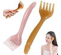 Massage peigne 2pcs ergonomique 5 dents masseur de tête en résine du cuir chevelu pour la relaxation outils de massage polyvalent pour gua sha, pression d'acupoint, corps