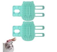 Massage pour chat, chaton pour chat et chien, coin de massage pour chats, peigne à chatons avec 63 dents rondes de peigne, brosse d'angle pour chat, gratte-dos, brosse à poils longs (2 verts)