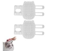Massage pour chat, chaton pour chat et chien, coin de massage pour chats, peigne à chatons avec 63 dents rondes de peigne, brosse d'angle pour chat, gratte-dos, brosse à poils longs (2 blancs)
