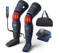 Massage Pressothérapie Jambes, Appareil de Massage pour Jambes à chaleur du Genou, Compression Masseur de Jambes et Pieds, 6 Modes, 3 Intensité, 3 Températures, pour la Circulation et la Relaxation