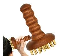 Massagekamm Kupfer | Körpermassage Holzgriff | Gua Sha Werkzeug - Holz Kupfer 15x8.5cm 29 Zähne Ergonomisch Tragbar | Massagekamm Kopf Nacken Schulter Rücken Taille | Beine Zuhause Reise Erwachsene Ge
