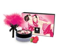 Massagepulver Shunga Kissable Himbeere mit Feder