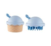 Massager de cuir chevelu de croissance de cheveux de forme de crème glacée, brosse de shampooing avec le couvercle et miroir pour détendre, Exfoliator de nettoyage profond et apaise l'utilisation