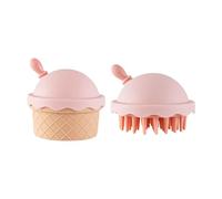 Massager de cuir chevelu de croissance de cheveux de forme de crème glacée, brosse de shampooing avec le couvercle et miroir pour détendre, Exfoliator de nettoyage profond et apaise l'utilisation