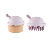 Massager de cuir chevelu de croissance de cheveux de forme de crème glacée, brosse de shampooing avec le couvercle et miroir pour détendre, Exfoliator de nettoyage profond et apaise l'utilisation
