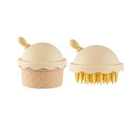 Massager de cuir chevelu de croissance de cheveux de forme de crème glacée, brosse de shampooing avec le couvercle et miroir pour détendre, Exfoliator de nettoyage profond et apaise l'utilisation