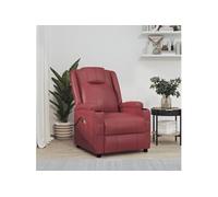 Massagestoel elektrisch kunstleer wijnrood3073799