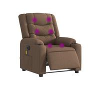vidaXL Fauteuil inclinable de massage électrique marron tissu