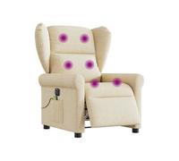 vidaXL Fauteuil inclinable de massage électrique crème tissu