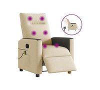 vidaXL Massagestoel elektrisch verstelbaar stof crÃmekleurig3324049 Blanc G