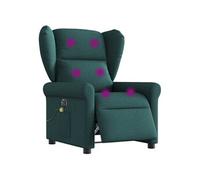 vidaXL Fauteuil de massage inclinable électrique Vert foncé Tissu