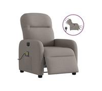 vidaXL Fauteuil de Massage inclinable électrique Taupe Tissu