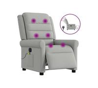 vidaXL Fauteuil de massage inclinable électrique gris nuage tissu Gris