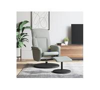 Vidaxl Fauteuil Inclinable De Massage Repose-Pied Gris Clair Velours Gris