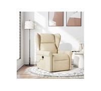 Vidaxl Fauteuil De Massage Inclinable Crème Tissu
