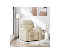 vidaXL Fauteuil de massage inclinable Crème Tissu