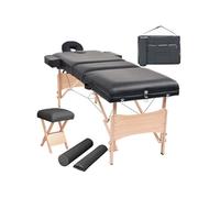 Table de massage vidaXL Table de massage pliable et tabouret 10 cm d'épaisseur Noir