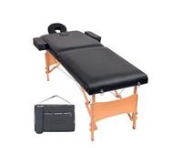 vidaXL Massagetafel inklapbaar 2 zones 10 cm dik zwart110151 Noir G