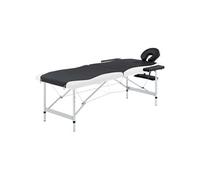 Massagetafel inklapbaar 2 zones aluminium zwart en wit110228