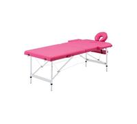 vidaXL Massagetafel inklapbaar 2 zones aluminum roze110194 Rose G