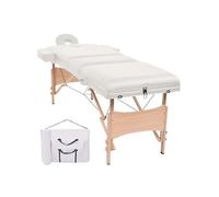 vidaXL Massagetafel inklapbaar 3 zones 10 cm dik wit110152 Blanc G