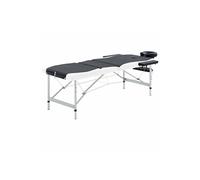 vidaXL Table de Massage Pliable Lit de Massage Banc Canapé Thérapie Cosmétique Portable Professionnel Shiatsu Reiki 3 Zones Aluminium Noir et Blanc Blanc