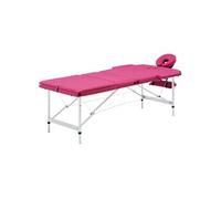 vidaXL Table de Massage Pliable Lit de Massage Banc Canapé Thérapie Cosmétique Portable Professionnel Shiatsu Reiki 3 Zones Aluminium Rose Rose