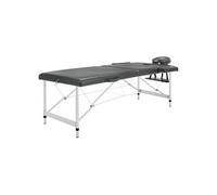 vidaXL Table de Massage avec 2 Zones Cadre en Aluminium Banc de Massage Appuie-tête Accoudoir Réglable Lit de Massage Pliant Pliable Portable Anthracite Anthracite