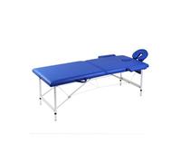 Massagetafel met 2 zones inklapbaar aluminum frame blauw110086