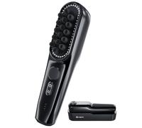 Massageur de cuir chevelu - 2400 RPM vibrations latérales et thérapie par lumière rouge pour le cuir chevelu, le visage et le cou, 50 perles LED, 5 niveaux de vitesse, portable avec station de charge