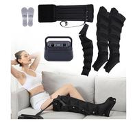 Massageur de jambes à compression 6 chambres - Drainage lymphatique et circulation sanguine - Pression réglable - Système de récupération musculaire - Appareil de thérapie portable - Léger