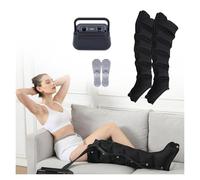 Massageur de jambes à compression 6 chambres - Drainage lymphatique et circulation sanguine - Pression réglable - Système de récupération musculaire - Appareil de thérapie portable - Léger