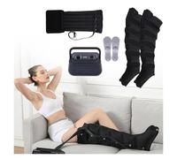 Massageur de jambes à compression 6 chambres - Drainage lymphatique et circulation sanguine - Pression réglable - Système de récupération musculaire - Appareil de thérapie portable - Léger