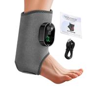 Massageur de Pieds et de Chevilles - Bandage Chauffant 3 Modes de Vibration,Appareil de Massage Electrique Sans Fil 6 Reglages de Temperature,Reduction de la Fatigue et de l'Inconfort Detente a
