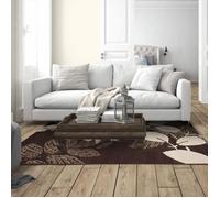 MASSAI - Tapis pour Salon ou Chambre motifs feuilles 160 x 230 cm Marron/Crème
