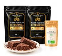 Masse de Cacao Cérémonial Madagascar 1 kg + 20 g Poudre Vanille Bourbon BIO