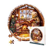Masseruon Puzzle de 1000 pièces pour adultes, 67,6 x 67,6 cm, puzzle familial d'ours pour adultes, puzzles plats de 1000 pièces avec effet visuel 3D une fois terminé, jeux de puzzles pour adultes