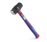 Massette 1,4 kg avec Manche en Fibre de Verre, Tête en Acier Forgé, Marteau Octogonal à Poignée Ergonomique Antidérapante pour Jardinage, Construction de Bâtiments, Roche