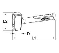 Massette INOX manche fibre - 8100g KS TOOLS - 964.2012