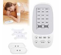 Masseur À Impulsions Basse Fréquence À Deux Canaux - 12 Modes/30 Vitesses D'intensité, Électrodes Lavables, Massage Synchrone Pour Deux Personnes, Durée De 30 Minutes,White