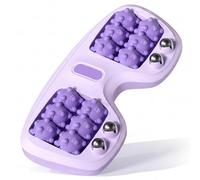 Masseur à rouleaux de pieds en forme de griffe chat violet, outil d'acupression fasciite plantaire avec perles magnétiques et tableau d'acupression