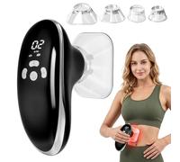 Masseur à ventouse électrique 3 en 1 avec EMS et lumière rouge pour raffermir le corps et lutter contre la cellulite, masseur anti-cellulite avec 10 niveaux d'intensité et 4 embouts pour ventre