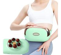 Masseur abdominal électrique à pierres, 3 niveaux de force, compresse chaude à température constante, massage avant et arrière, moxibustion sans fumée(Green)