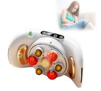 Masseur Abdominal, Minuterie De 10 Minutes, Pétrissage Avant/arrière, Force Réglable Sur 3 Niveaux, 3 Têtes De Massage, Compresse Chaude À Température Constante,White